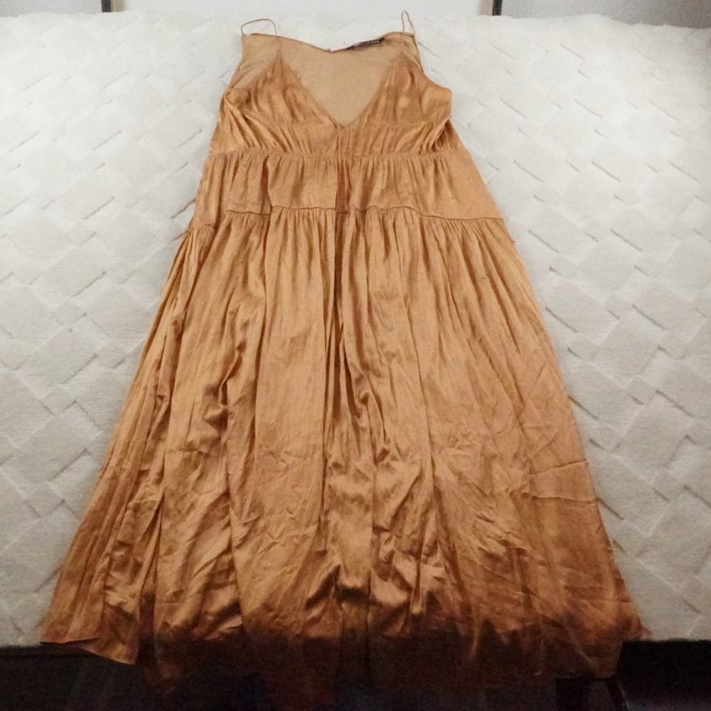 Zara Golden Brown Maxi Dress